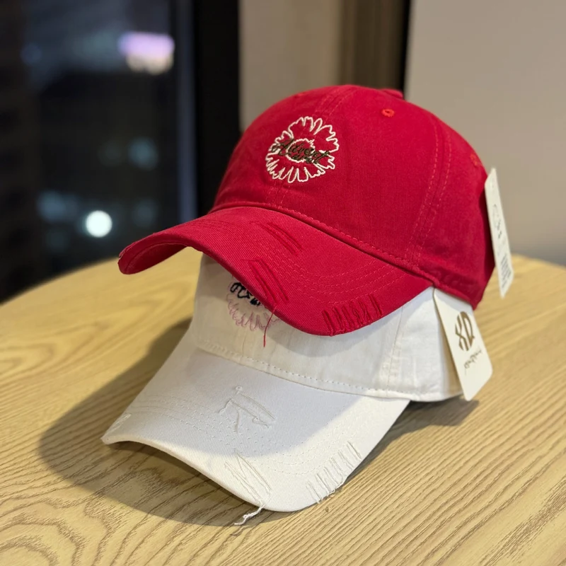 Unisex Bestickte Baseballkappe mit Blumenmuster Skanto