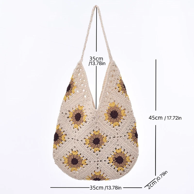 Handgeknüpfte Umhängetasche mit Blumendesign Skanto