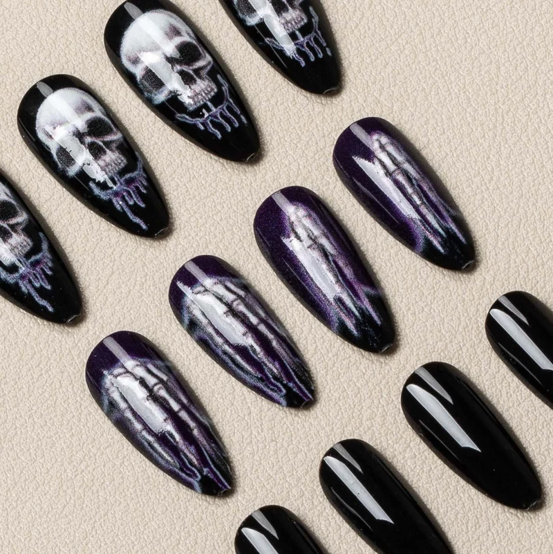 Halloween-Themen Skelett Nagelkunst