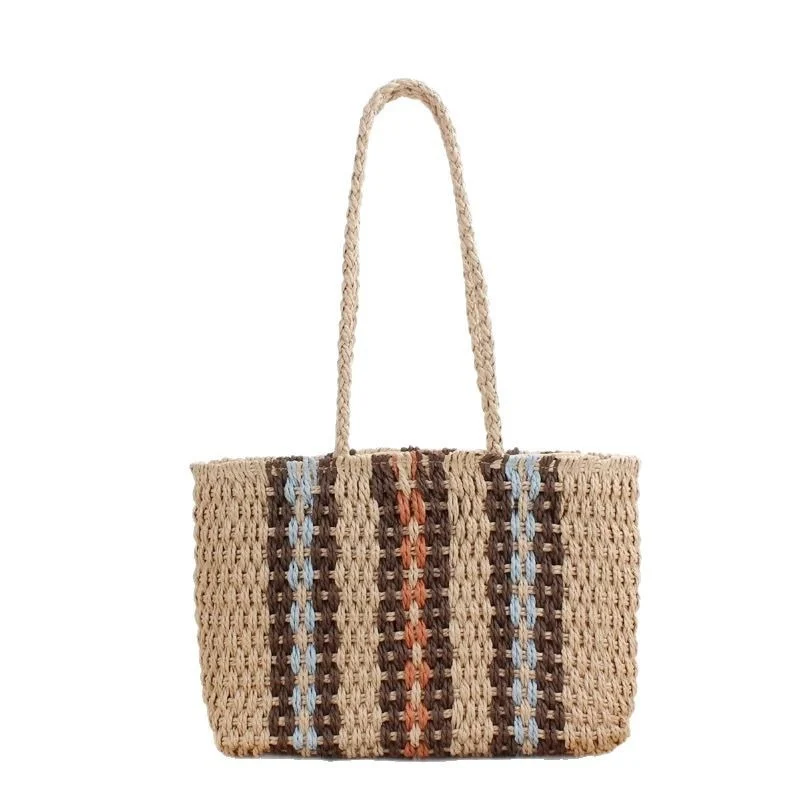 Handgefertigte Strandtasche mit farbenfrohem Muster Skanto