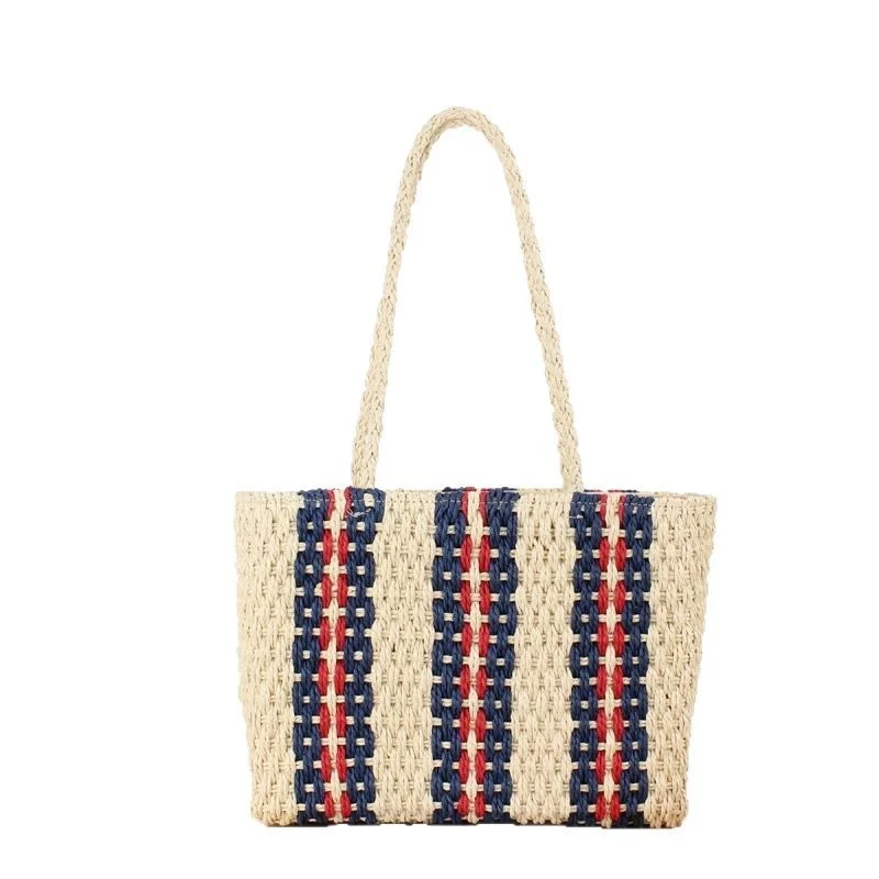 Handgefertigte Strandtasche mit farbenfrohem Muster Skanto