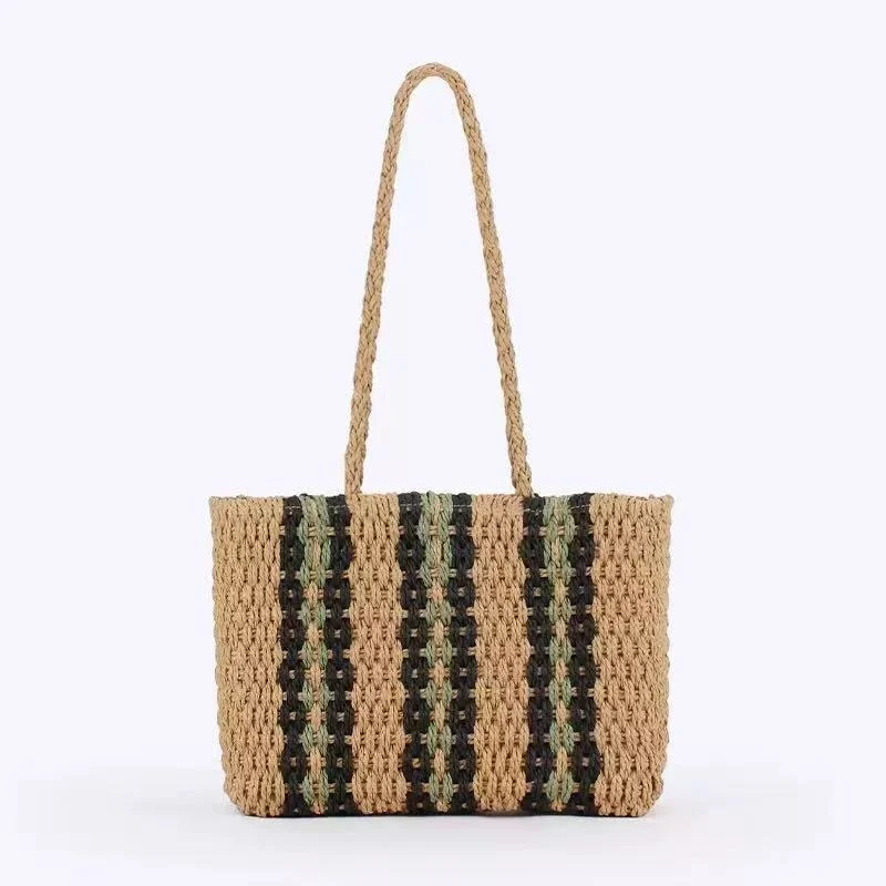 Handgefertigte Strandtasche mit farbenfrohem Muster Skanto