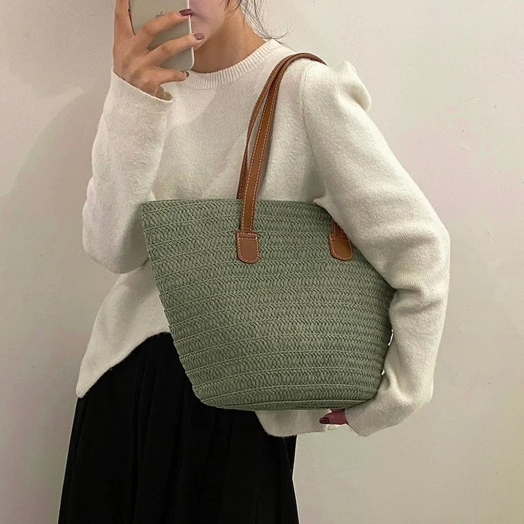 Handgefertigte Strandtasche aus Naturmaterial mit stabilen Griffen Skanto