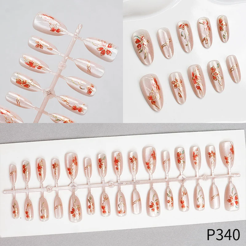 Floral Design Press-On Nails