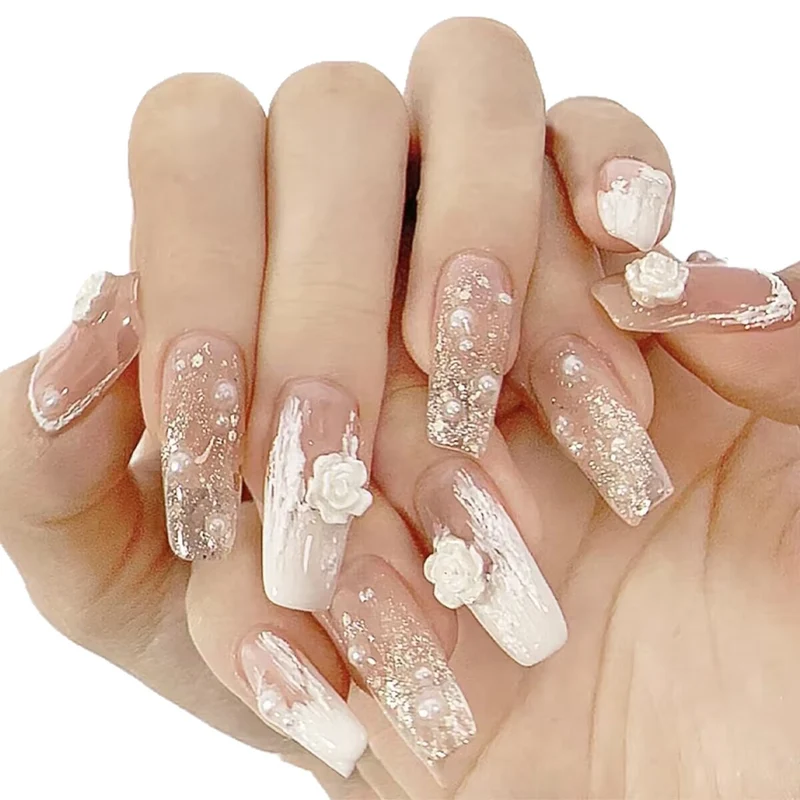 Floral Design Press-On Nail Set