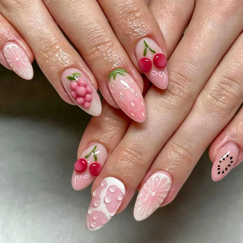 Frucht-Themen Press-On Nagelkunst