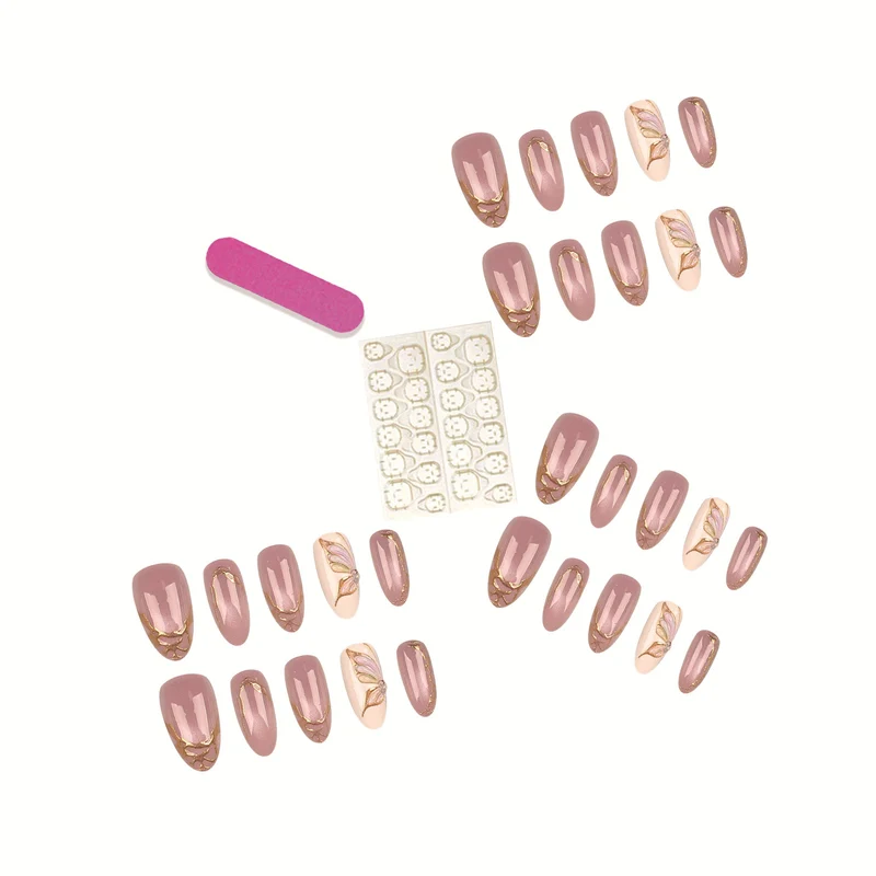 Blumeninspiriertes Press-On Nagelspitzen Set