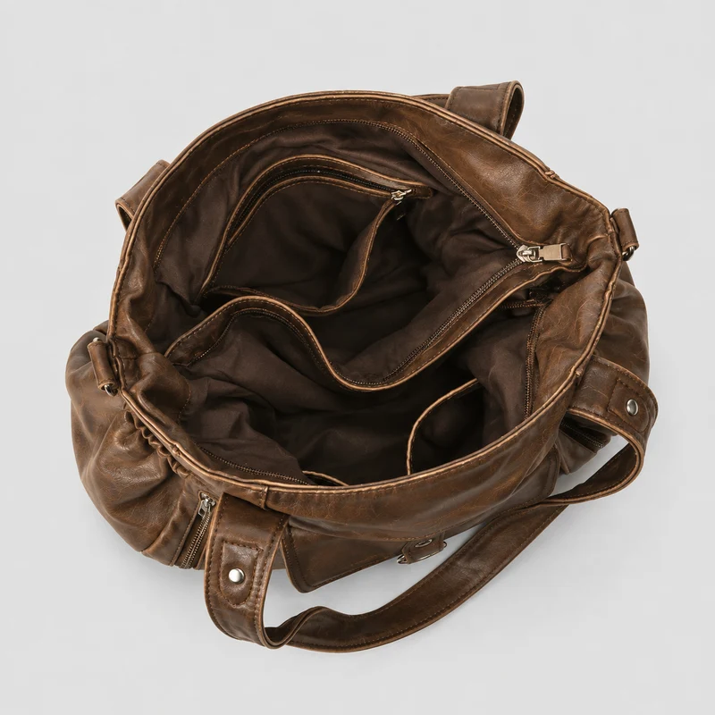 Geräumige Multifunktions-Leder-Handtasche