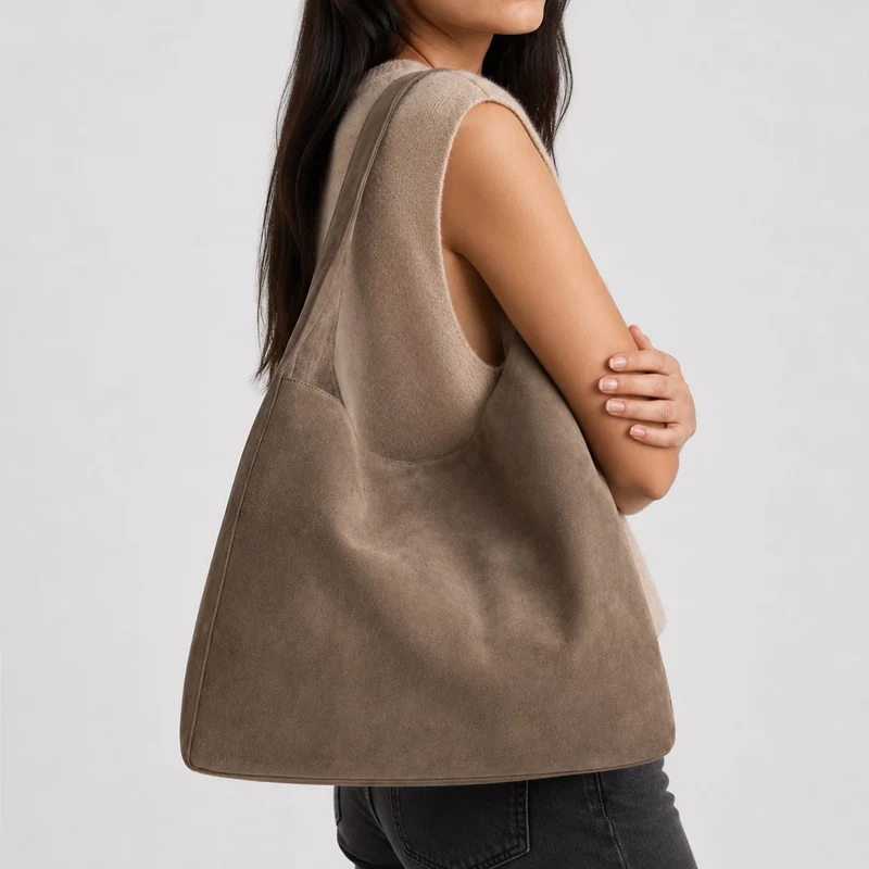 Weiche Wildleder Schlabber Schultertasche