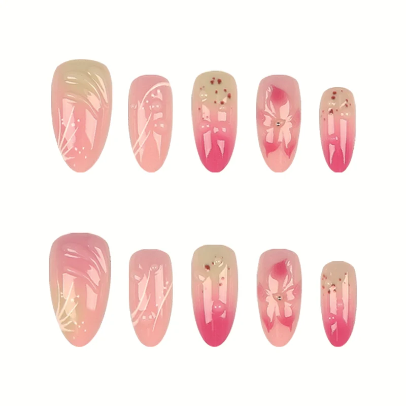 Blumenmuster Press-On Nagelspitzen