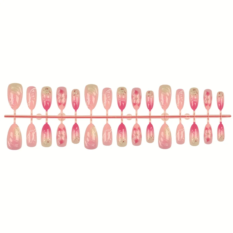 Blumenmuster Press-On Nagelspitzen