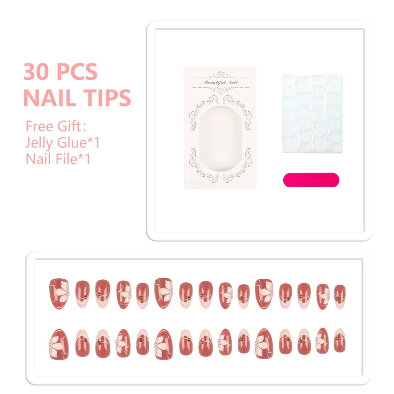 Florales dekoratives Press-On-Nagelset