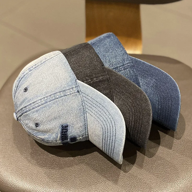 Herren Distressed Baseballkappe im Denim-Stil Skanto