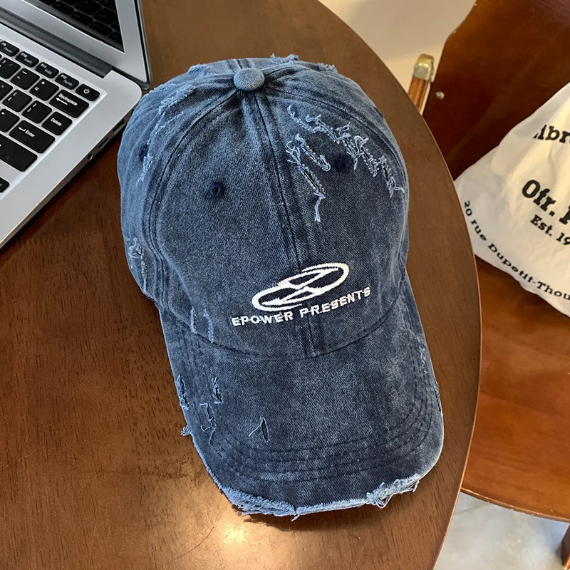 Herren Distressed Denim Baseballkappe Skanto 1784270624