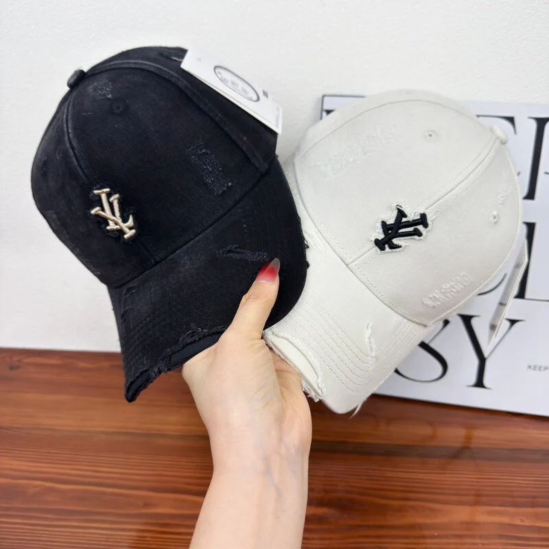 Herren Distressed Denim Verstellbare Baseballkappe Skanto