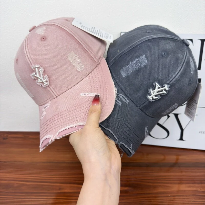 Herren Distressed Denim Verstellbare Baseballkappe Skanto