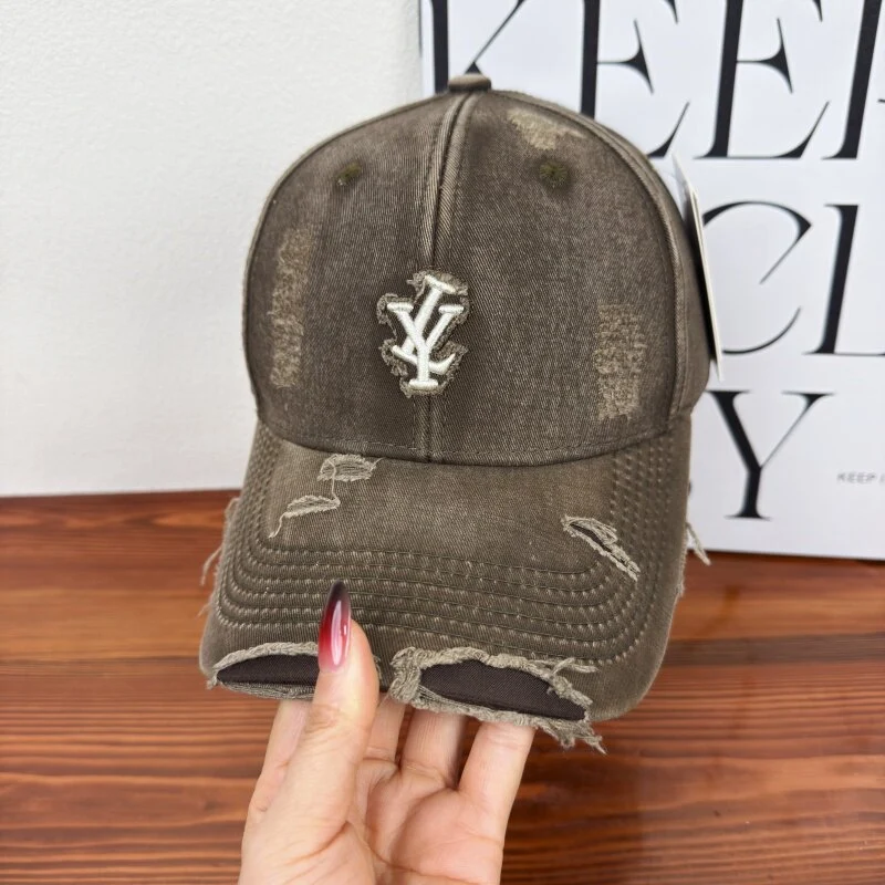 Herren Distressed Denim Verstellbare Baseballkappe Skanto