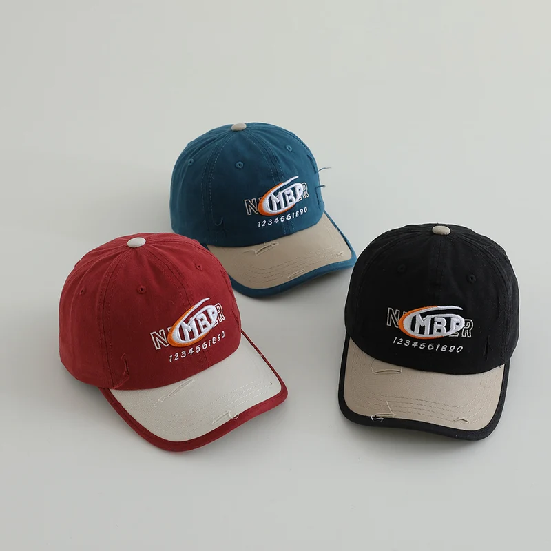 Herren Distressed Baumwoll-Baseballkappe mit Logo Skanto