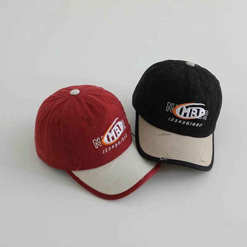Herren Distressed Baumwoll-Baseballkappe mit Logo Skanto