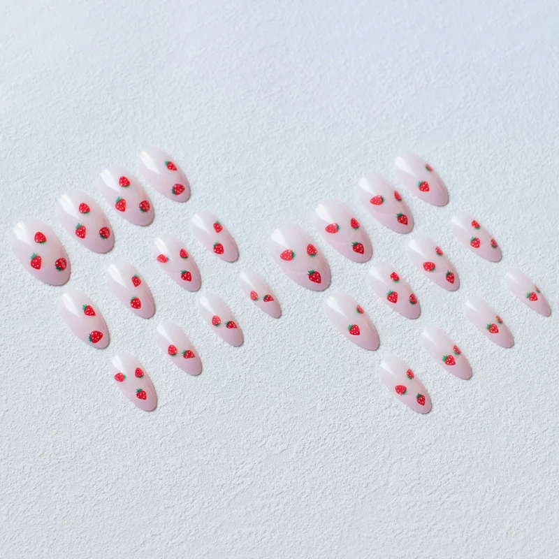 Erdbeer-Themen-Acryl-Nagelkunst-Set