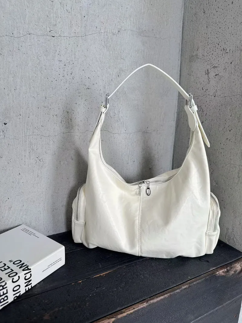 Schlanke Leder Hobo Tote Bag