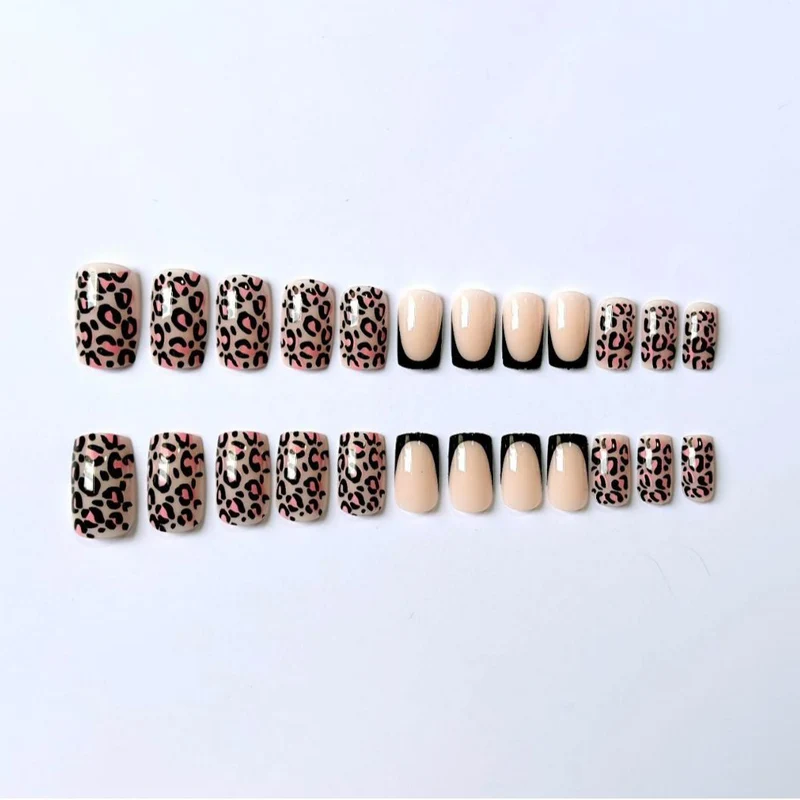 Statement Leopardenmuster Nagelkunst Set