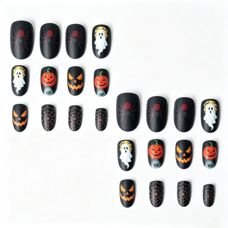 Gruseliges Halloween-Thema Nagelkunst-Set