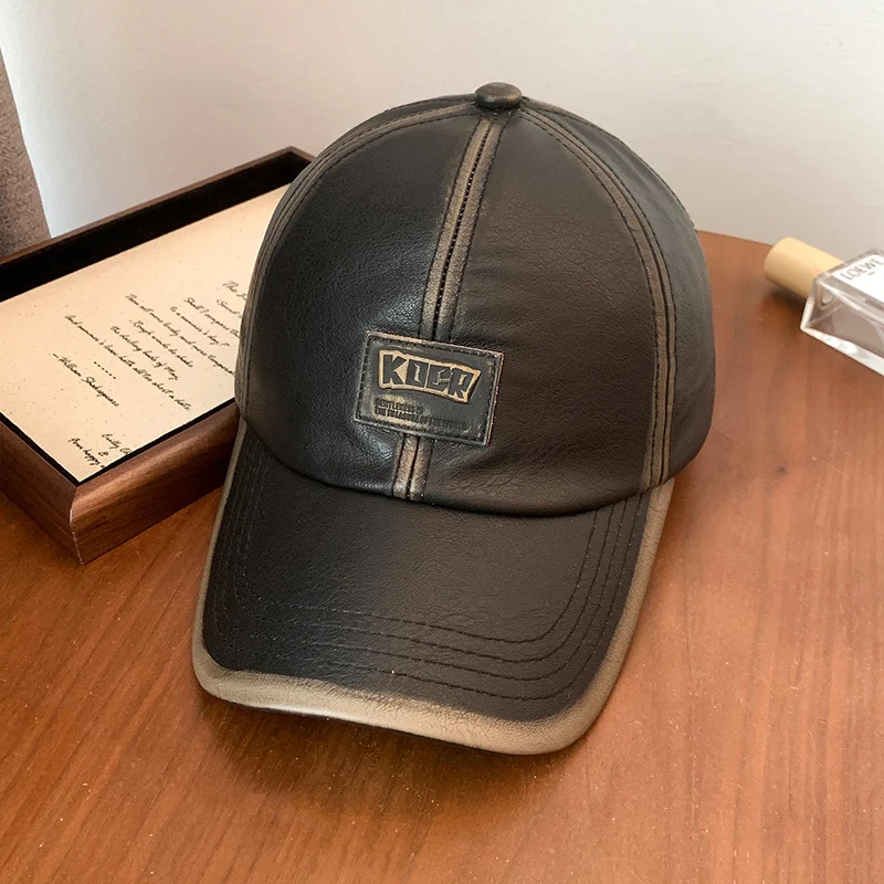 Herren Vintage Kunstleder-Baseballkappe Skanto