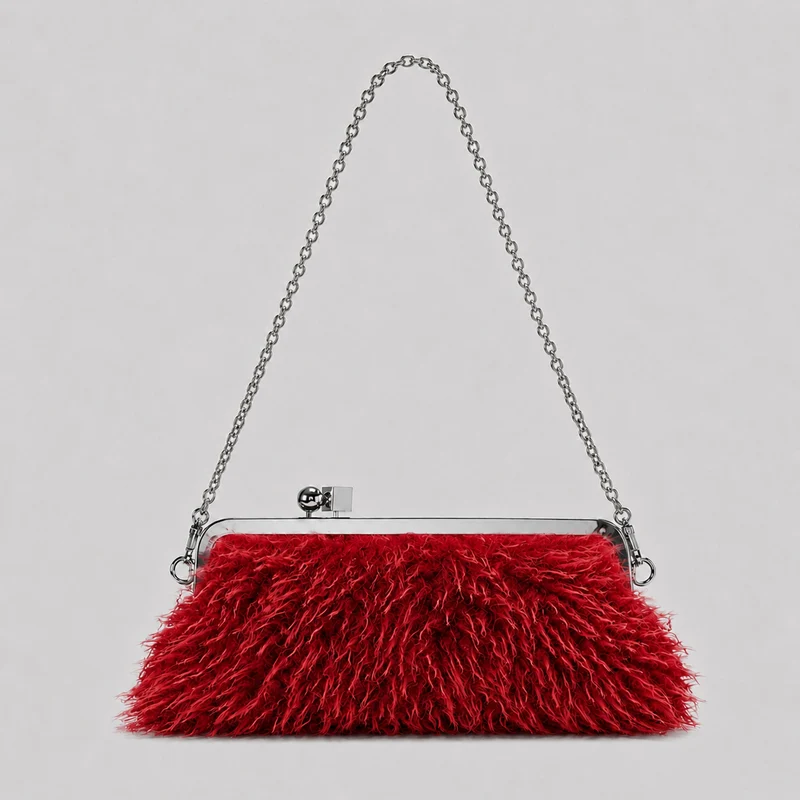 Plüsch Kunstfell Abend Clutch