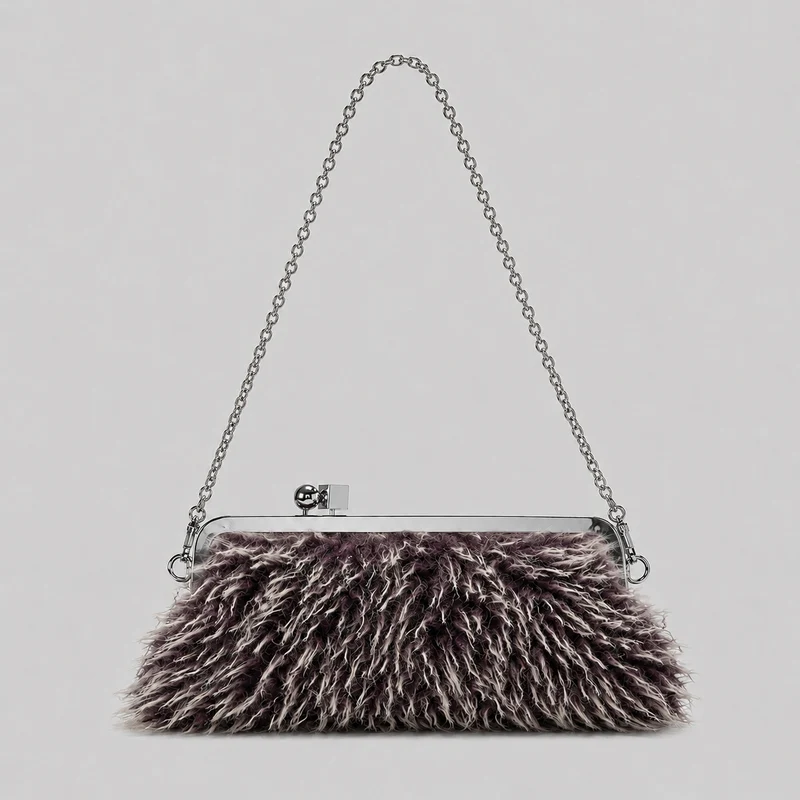 Plüsch Kunstfell Abend Clutch