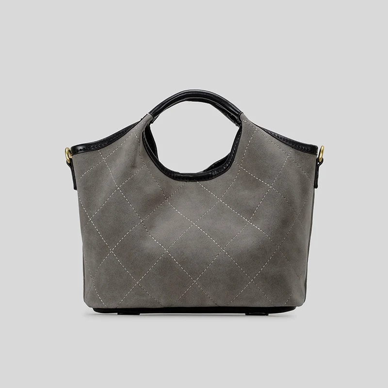 Gepolsterte Wildleder-Handtasche