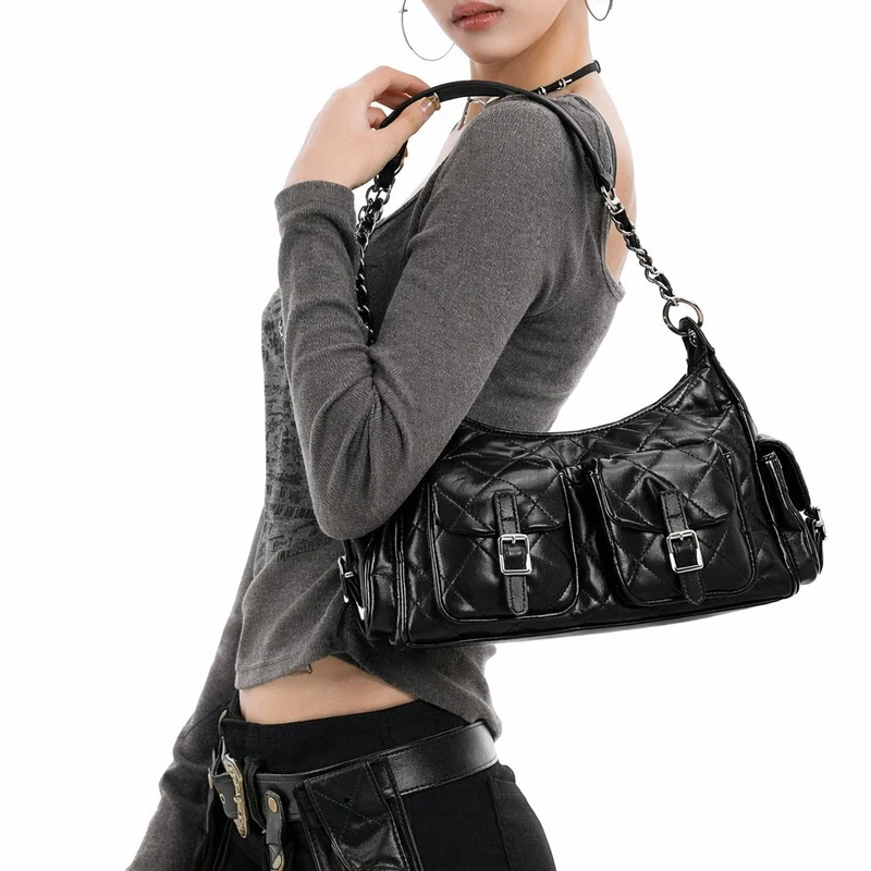 Gepolsterte Mehrfach-Taschen-Handtasche