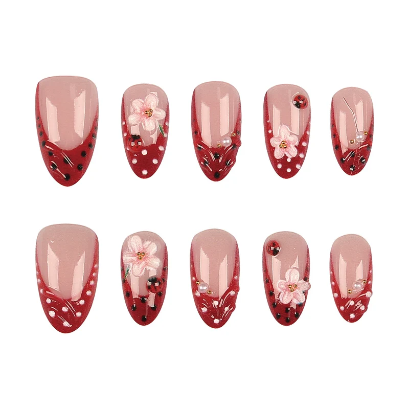 Elegantes Florales Design Press-On Nails Set