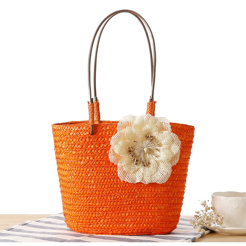 Strandtasche mit dekorativem Blumendetail Skanto