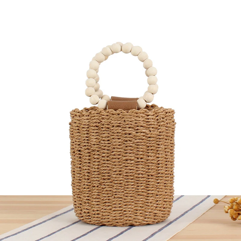 Trendige Handtasche mit Holzperlengriff Skanto