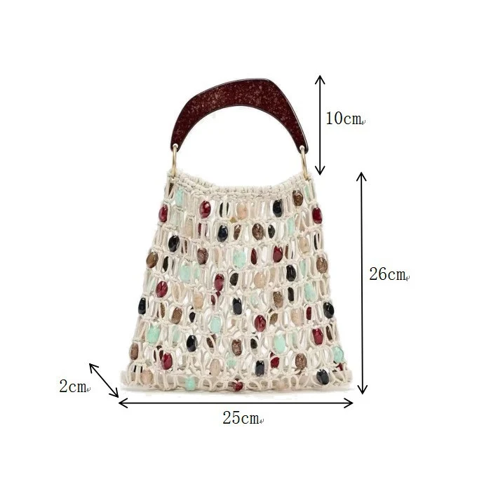 Exklusive Makramee-Tasche mit Schmuckdetails Skanto