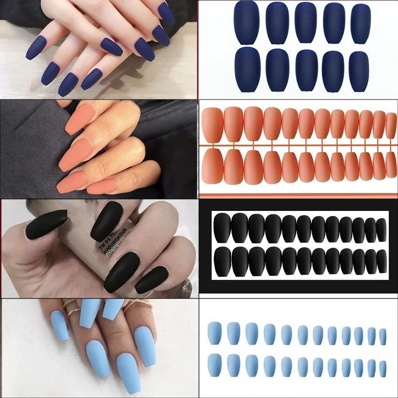 Elegante matte Finish Künstliche Nägel Kollektion