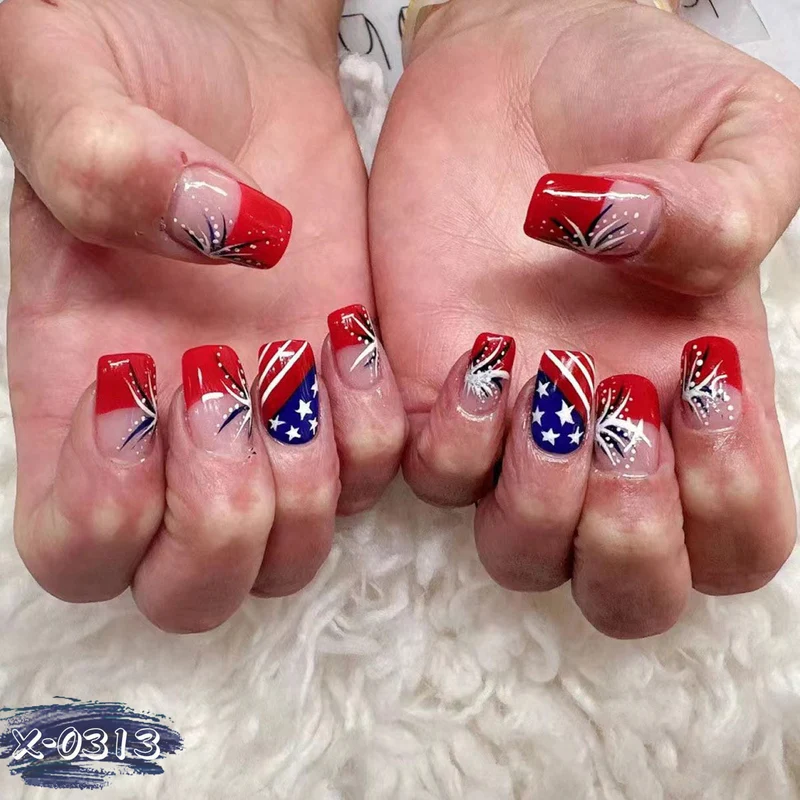 Patriotisches Nagelkunstset