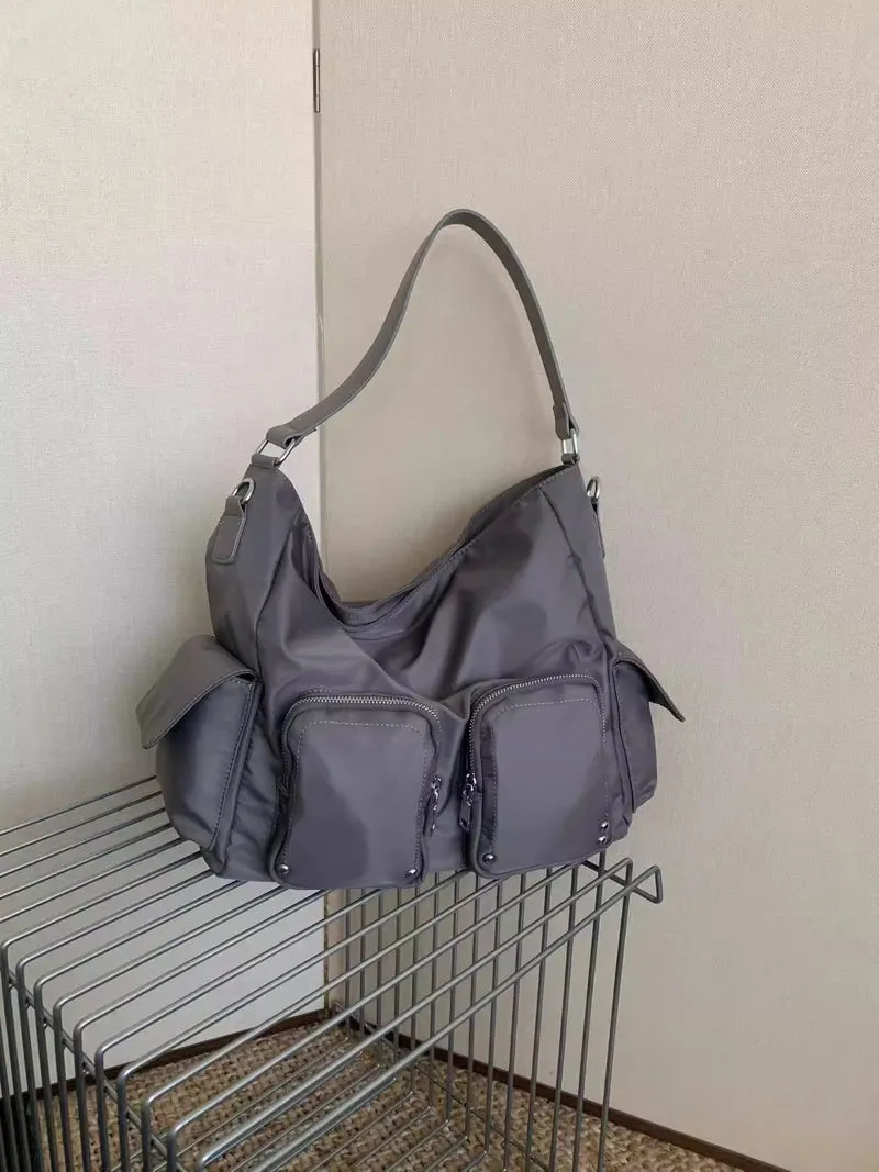 Multi-Pocket Utility Schultertasche
