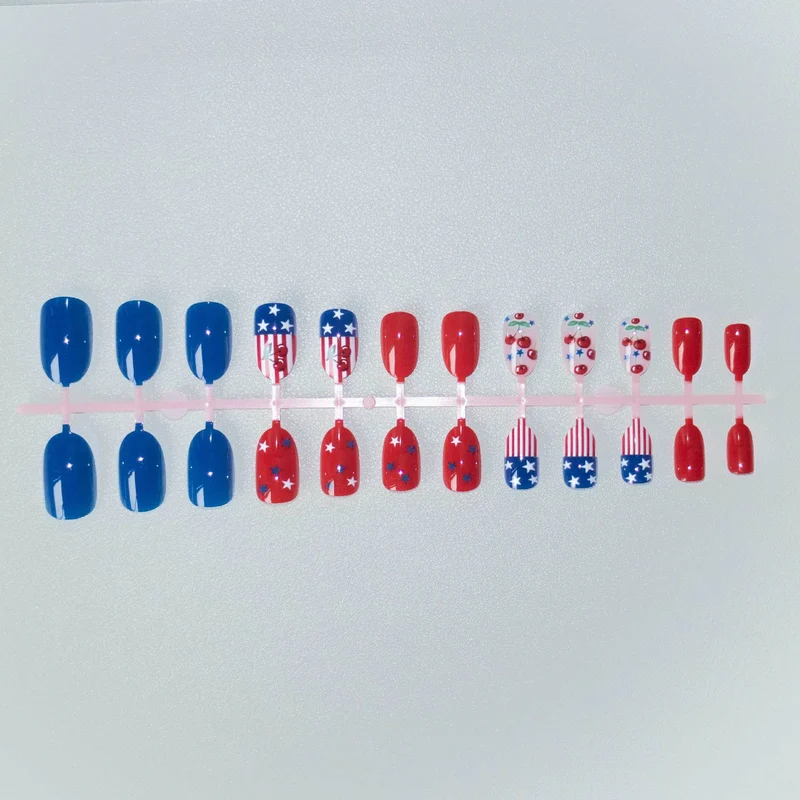 Patriotisches Kirsch-Themen-Nagelkunst-Set
