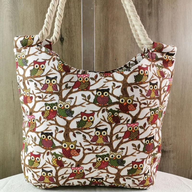 Strandtasche mit Eulenmuster Skanto