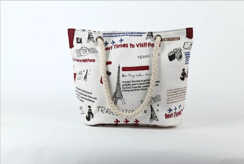 Strandtasche im maritimen Design mit robusten Seilgriffen Skanto