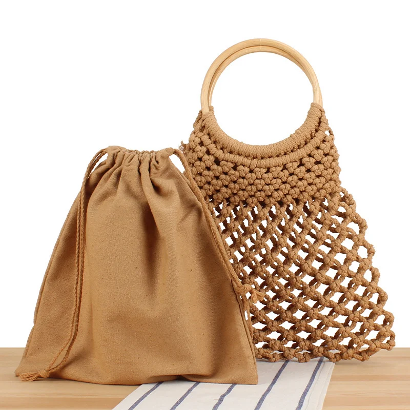 Moderne Makramee-Handtasche mit Innentasche Skanto