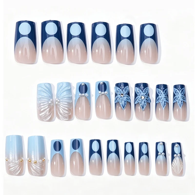 Premium Floral Design Press-On Nails Brehn