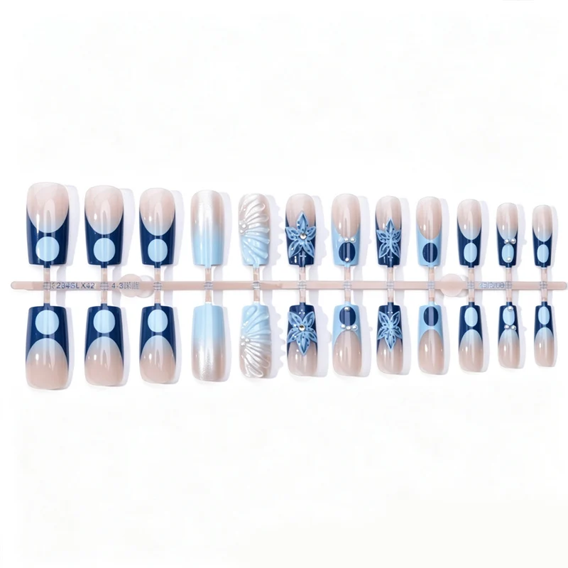 Premium Floral Design Press-On Nails Brehn