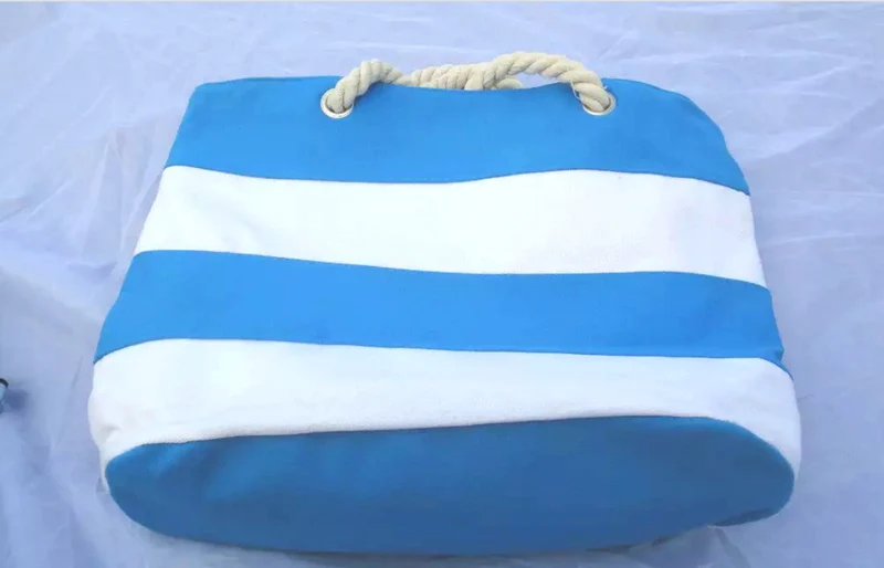 Stilvolle Strandtasche aus strapazierfähigem Canvas mit einzigartigem Seilgriff Skanto