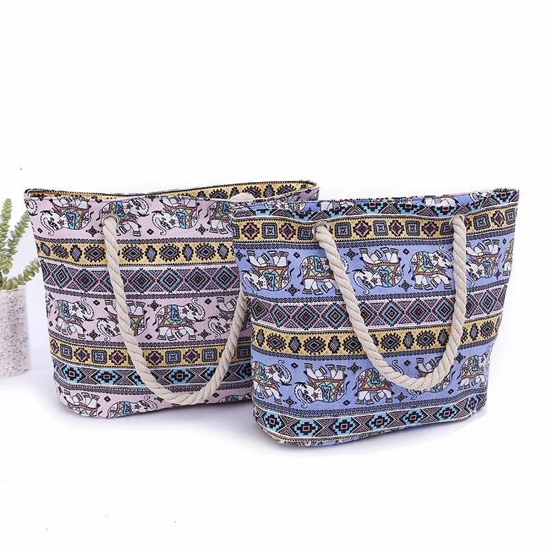 Große bunte Strandtasche mit Mandala-Muster Skanto