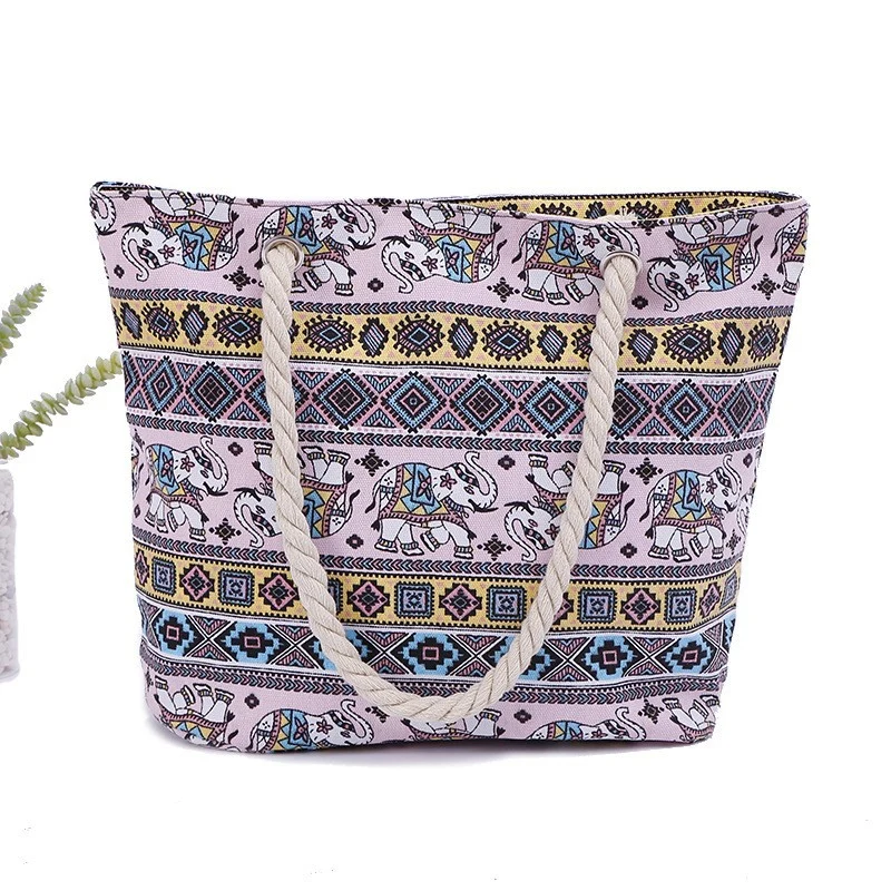 Große bunte Strandtasche mit Mandala-Muster Skanto