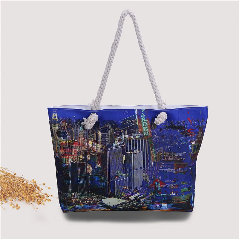 Große Strandtasche mit nostalgischem Paris-Motiv Skanto