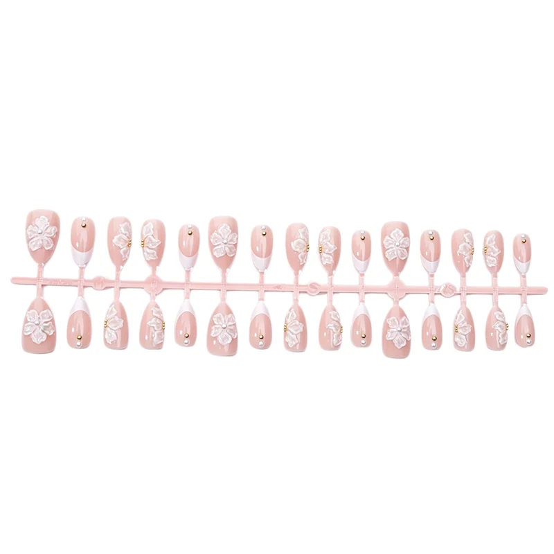 Handgemachtes Floral Design Press-On Nail Set Brehn